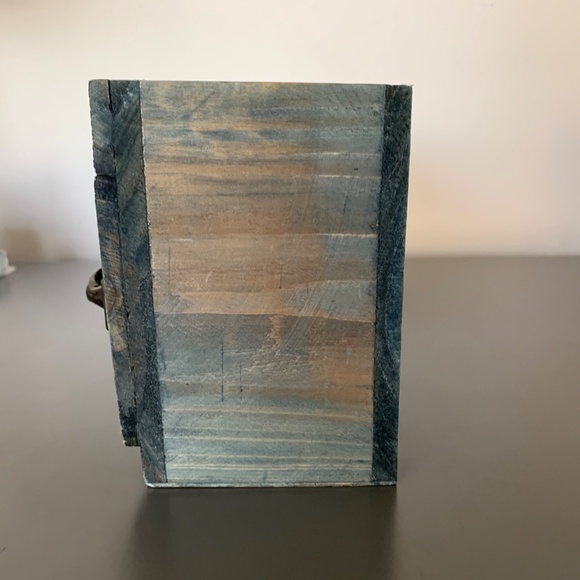 Rustic Wood 3-Drawer Flatware Caddy by Boston Warehouse – Distressed Blue - Picture 2 of 7